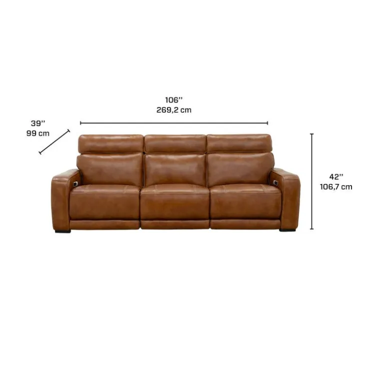 Modular Power Reclining Sofa with Built-In Speakers, Massage & Heat - 3 pcs Brown Discount