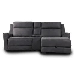 Modular Reclining Loveseat, Chaise with Storage, Console with Cup Holders, and USB/USB-C Ports - 3 pcs Dark Grey Best
