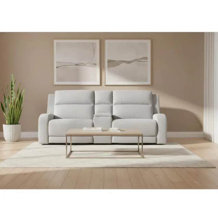 Modular Reclining Loveseat and Console with Storage and Cup Holders - 3 pcs Beige Clearance