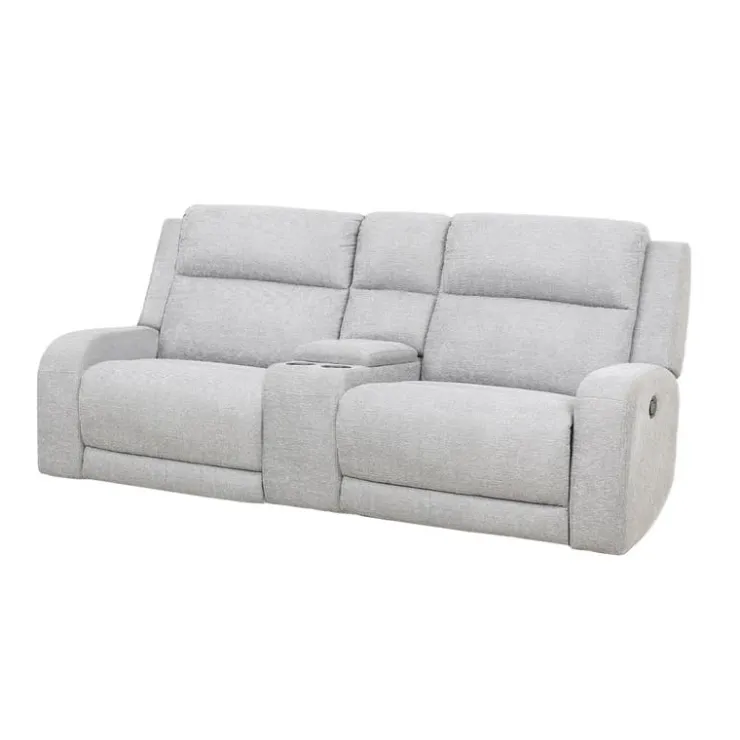 Modular Reclining Loveseat and Console with Storage and Cup Holders - 3 pcs Beige Clearance