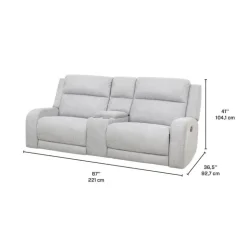 Modular Reclining Loveseat and Console with Storage and Cup Holders - 3 pcs Beige Clearance