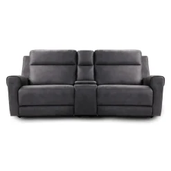 Modular Reclining Loveseat and Console with Storage, Cup Holders, and USB/USB-C Ports - 3 pcs Dark Grey New