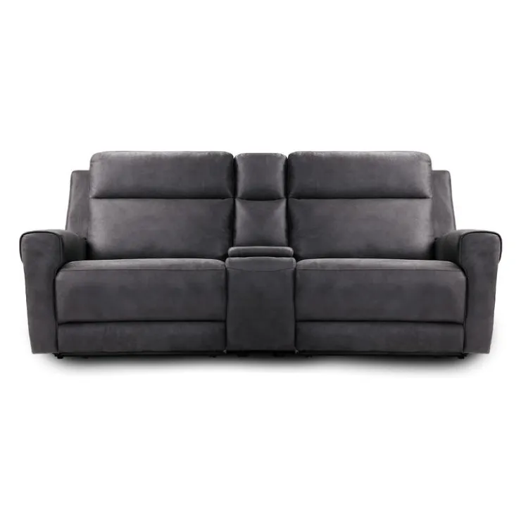 Modular Reclining Loveseat and Console with Storage, Cup Holders, and USB/USB-C Ports - 3 pcs Dark Grey New