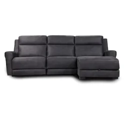 Modular Reclining Loveseat, Chaise with Storage, Console with Cup Holders and USB/USB-C Ports - 3 pcs Dark Grey Discount