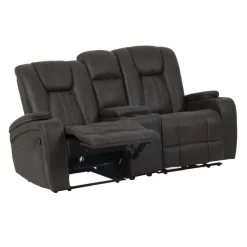 Modular Reclining Loveseat with Console - 3 pcs Grey/Black Online