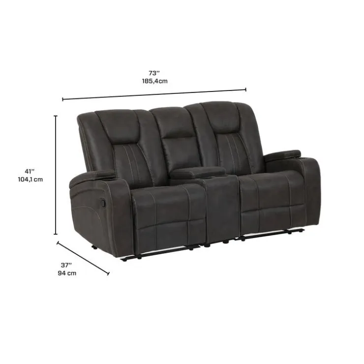 Modular Reclining Loveseat with Console - 3 pcs Grey/Black Online