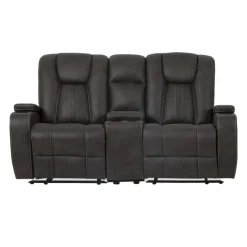 Modular Reclining Loveseat with Console - 3 pcs Grey/Black Online