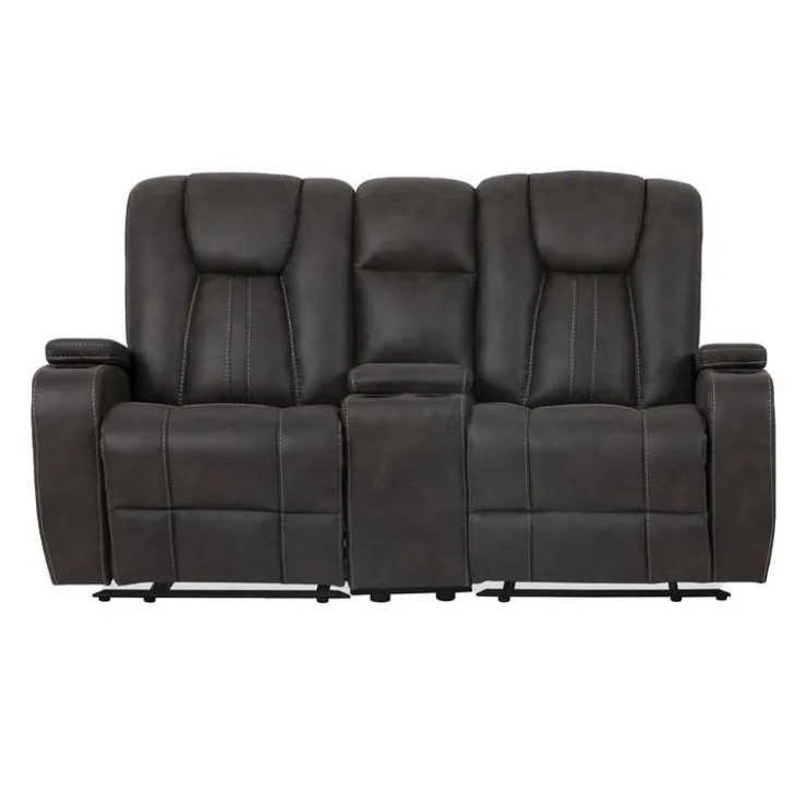Modular Reclining Loveseat with Console - 3 pcs Grey/Black Online