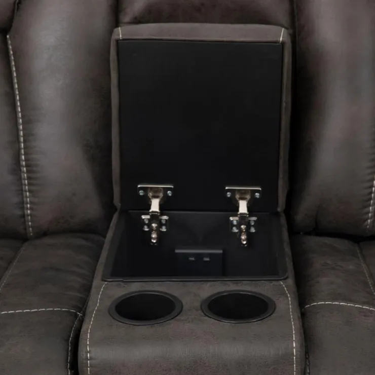 Modular Reclining Loveseat with Console - 3 pcs Grey/Black Online
