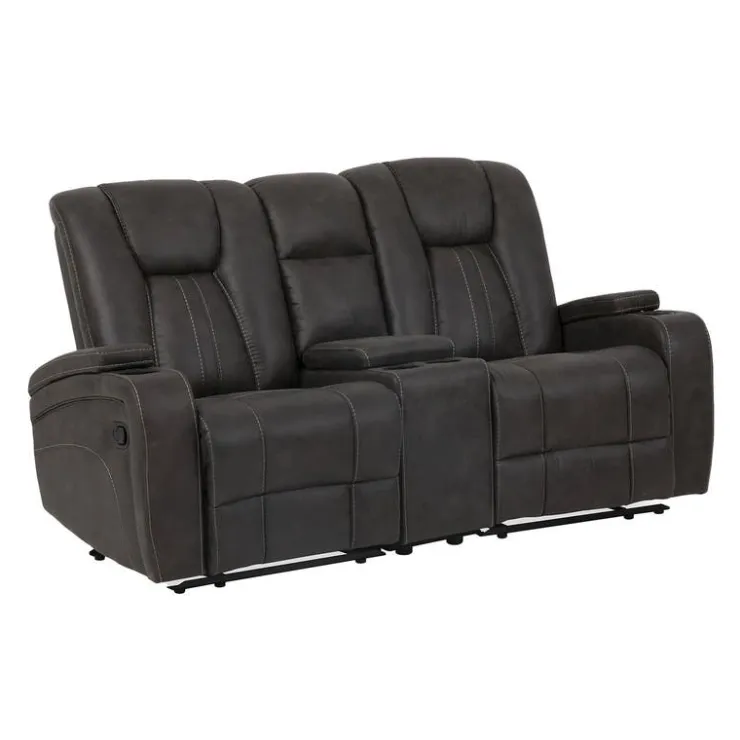 Modular Reclining Loveseat with Console - 3 pcs Grey/Black Online