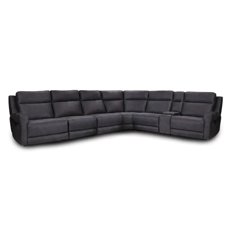 Modular Reclining Sectional with Fold-Down Seat, Console, Cup Holders and USB Ports - 7 pcs Dark Grey Online