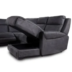 Modular Reclining Sectional with Fold-Down Seat, Chaise with Storage and Console - 6 pcs Dark Grey Best