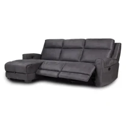 Modular Reclining Sectional and Chaise with Storage - 3 pcs Dark Grey Sale