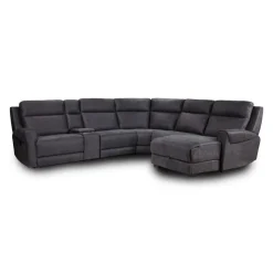 Modular Reclining Sectional, Fold-Down Seats, Chaise with Storage, Console with Cup Holders, and USB/USB-C Ports - 6 pcs Dark Grey Online