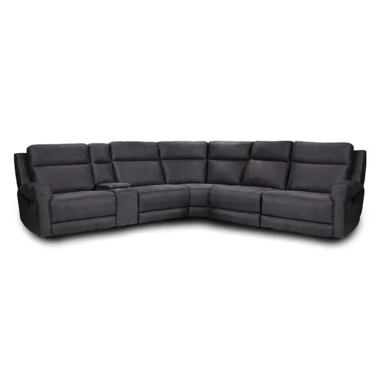 Modular Reclining Sectional with Fold-Down Seat, Console, Cup Holders and USB Ports - 6 pcs Dark Grey Sale