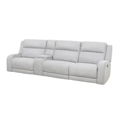 Modular Reclining Sofa and Console with Storage and Cup Holders - 4 pcs Beige Outlet