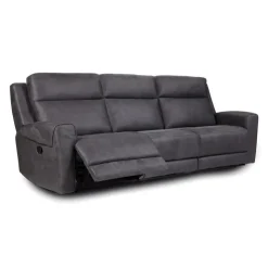 Modular Reclining Sofa with Fold-Down Seat, Cup Holders, USB/USB-C Ports and Wireless Charger - 3 pcs Dark Grey