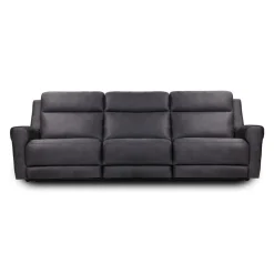 Modular Reclining Sofa with Fold-Down Seat, Cup Holders, USB/USB-C Ports and Wireless Charger - 3 pcs Dark Grey