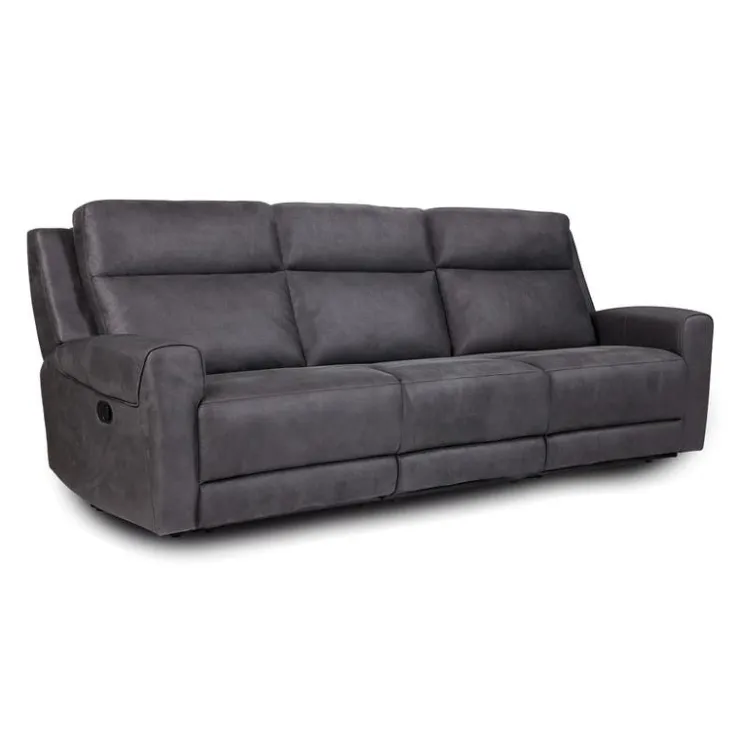 Modular Reclining Sofa with Fold-Down Seat, Cup Holders, USB/USB-C Ports and Wireless Charger - 3 pcs Dark Grey