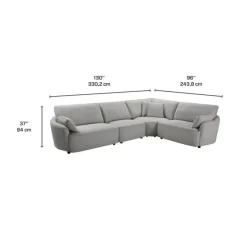Modular Sectional - 4 pcs Light Grey Discount