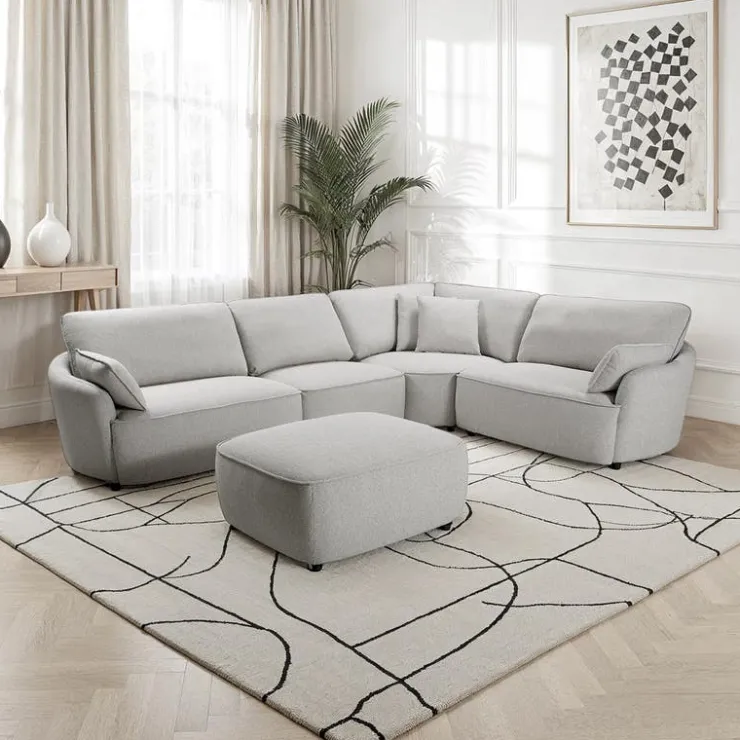 Modular Sectional - 4 pcs Light Grey Discount