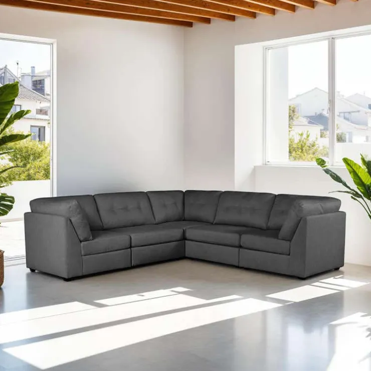 Modular Sectional - 5 pcs Dark Grey Online