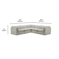 Modular Sectional - 5 pcs Beige Hot