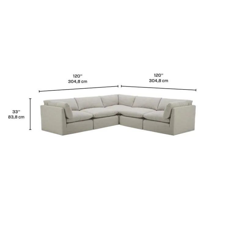 Modular Sectional - 5 pcs Beige Hot