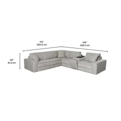 Modular Sectional and Console with Integrated Sound System – 6 pcs Grey Best