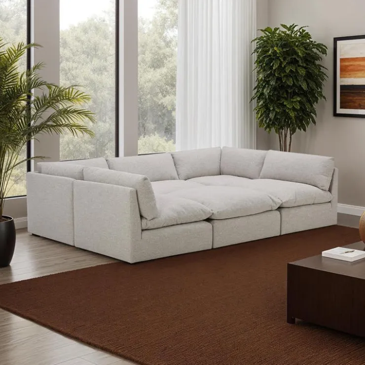 Modular Sectional Bed - 6 pcs Beige Online