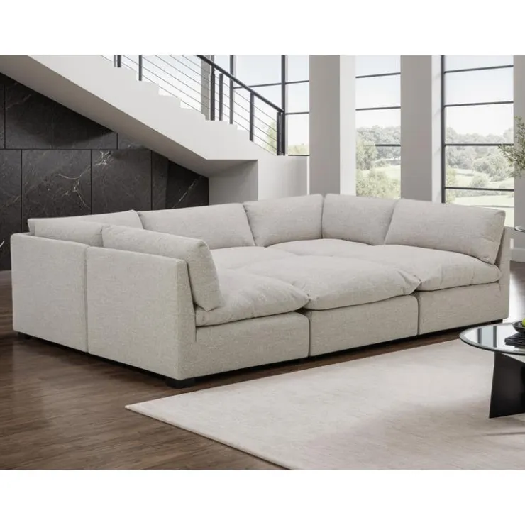 Modular Sectional Bed - 6 pcs Beige Online