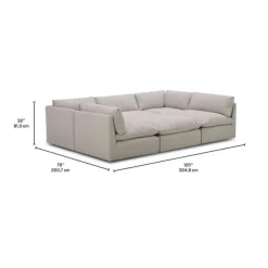 Modular Sectional Bed - 6 pcs Beige Online