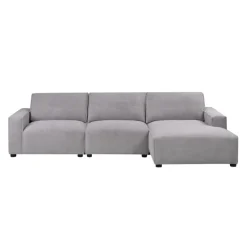 Sofa By Fancy Modular Sectional with Chaise on the Right - 3 pcs Grey Outlet