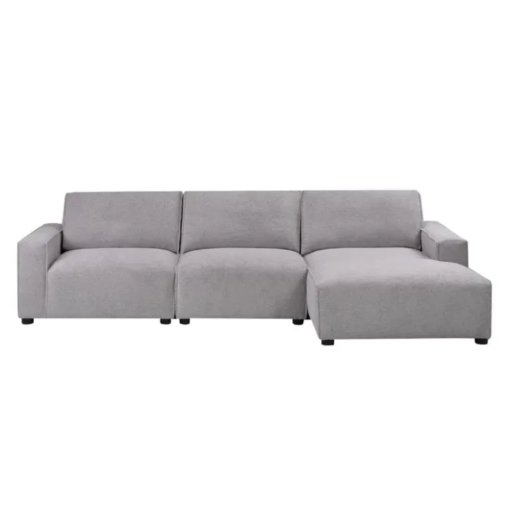 Sofa By Fancy Modular Sectional with Chaise on the Right - 3 pcs Grey Outlet