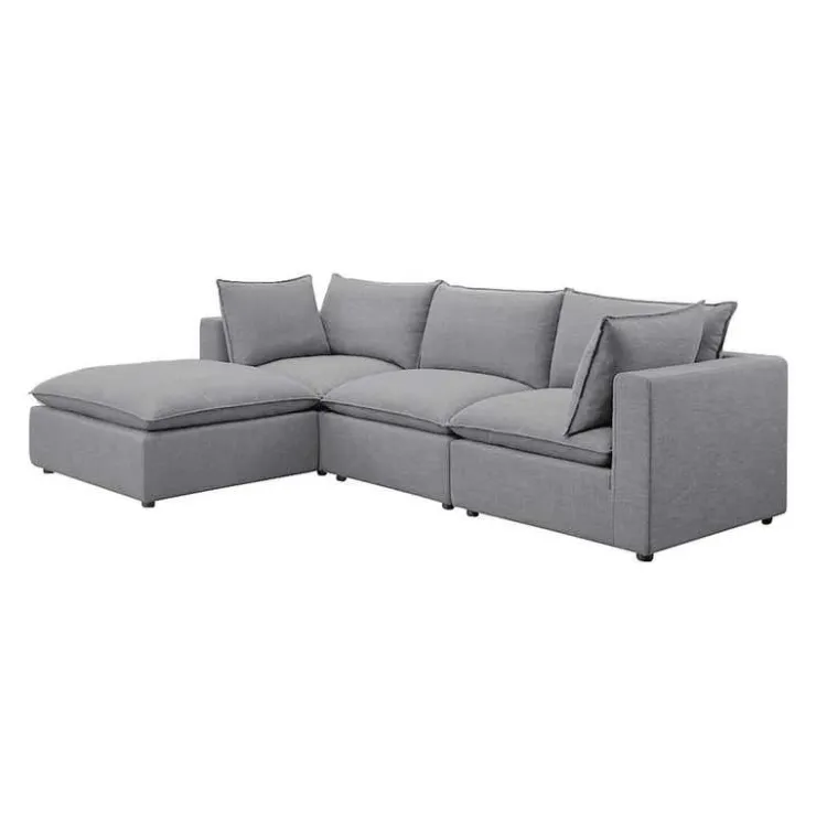Modular Sectional with Ottoman - 4 pcs Grey Best