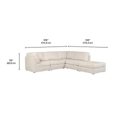 Modular Sectional with Ottoman - 5 pcs Beige Outlet