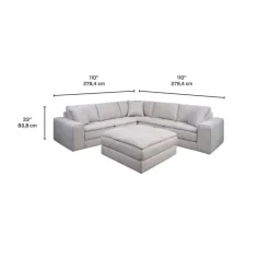 Modular Sectional with Ottoman - 5 pcs Grey Outlet