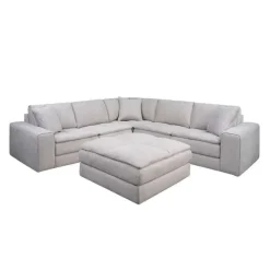 Modular Sectional with Ottoman - 5 pcs Grey Outlet