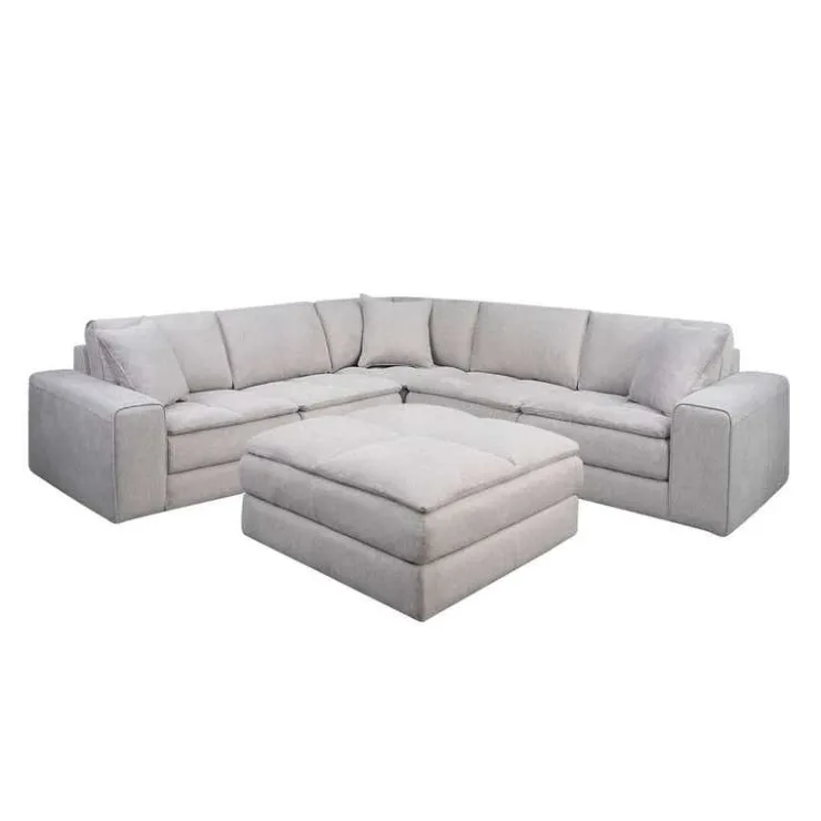 Modular Sectional with Ottoman - 5 pcs Grey Outlet