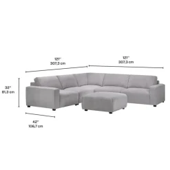 Sofa By Fancy Modular Sectional with Ottoman - 7 pcs Grey Best
