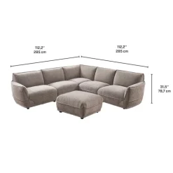 Modular Sectional with Ottoman - 6 pcs Taupe Grey Discount