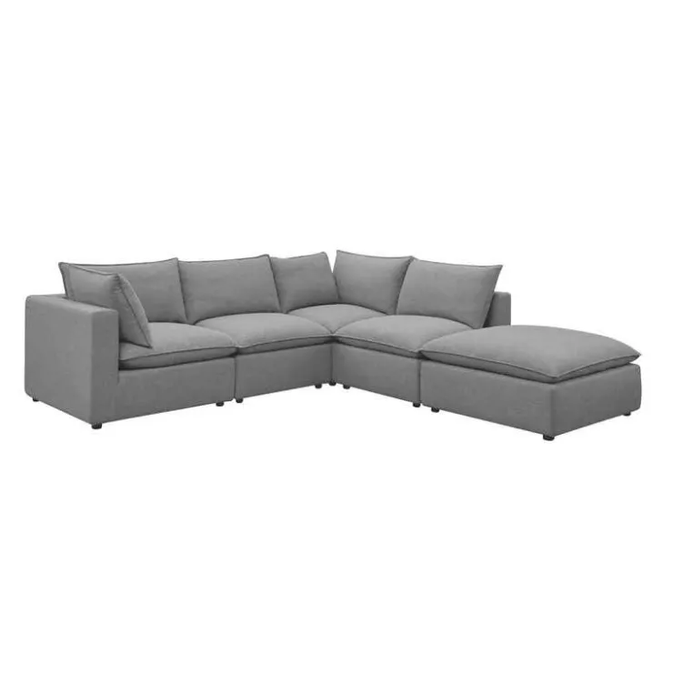 Modular Sectional with Ottoman - 5 pcs Grey Discount