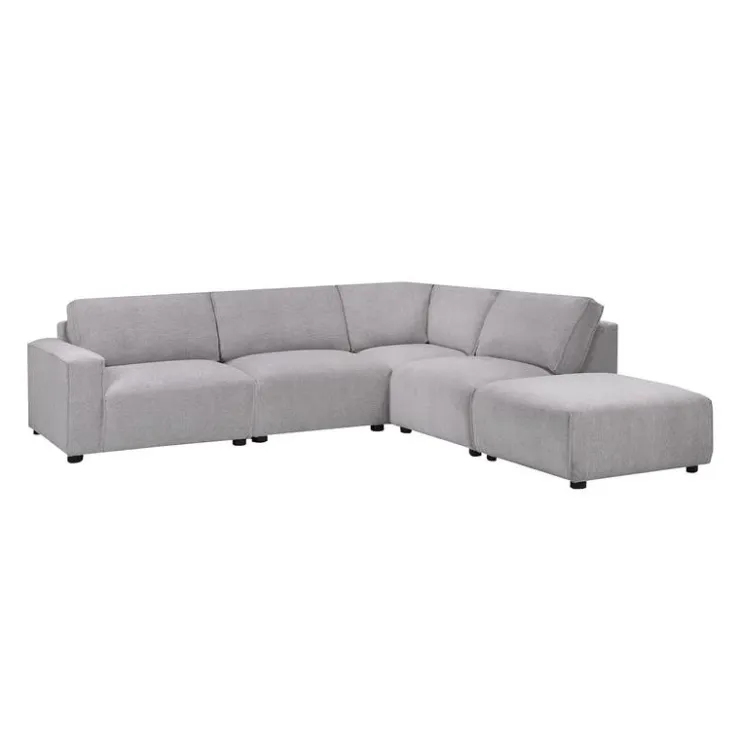 Sofa By Fancy Modular Sectional with Ottoman Positioned to the Right Seat - 5 pcs Grey Online