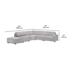 Sofa By Fancy Modular Sectional with Ottoman Positioned to the Left Seat - 6 pcs Grey Sale