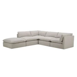 Modular Sectional with Ottoman - 5 pcs Beige
