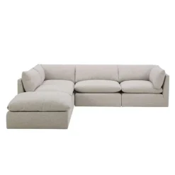 Modular Sectional with Ottoman - 5 pcs Beige