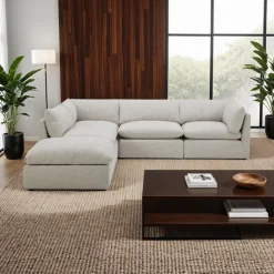 Modular Sectional with Ottoman - 5 pcs Beige