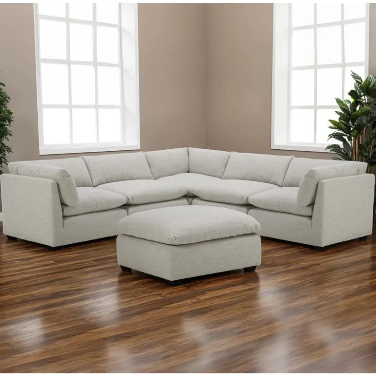 Modular Sectional with Ottoman - 6 pcs Beige Online