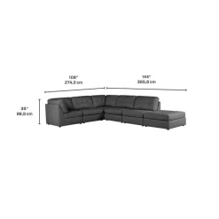Modular Sectional with Ottoman - 6 pcs Dark Grey Discount