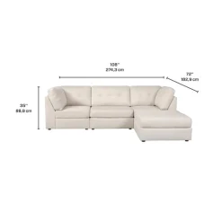 Modular Sectional with Ottoman - 4 pcs Beige Sale